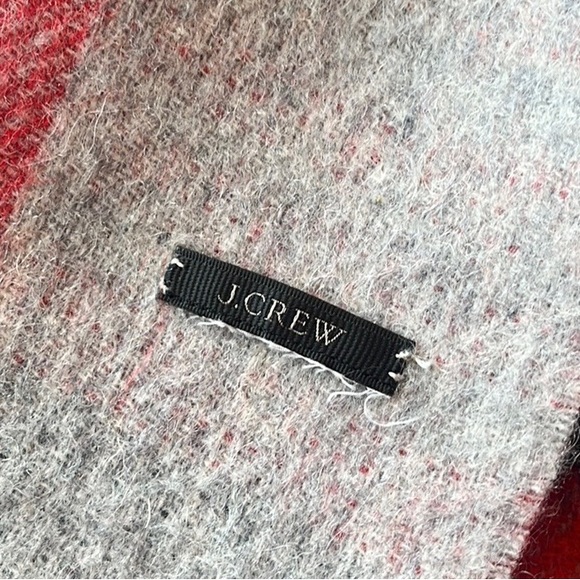 J Crew Wool Scarf Blanket Wrap Shawl Reversible Holiday Plaid Winter - Picture 5 of 6